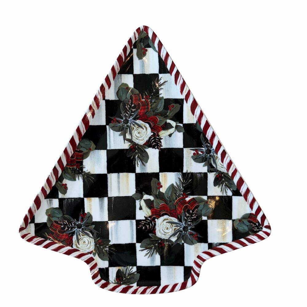 MacKenzie-Childs Scottish Bouquet Cookie Plate Christmas Dessert Platter